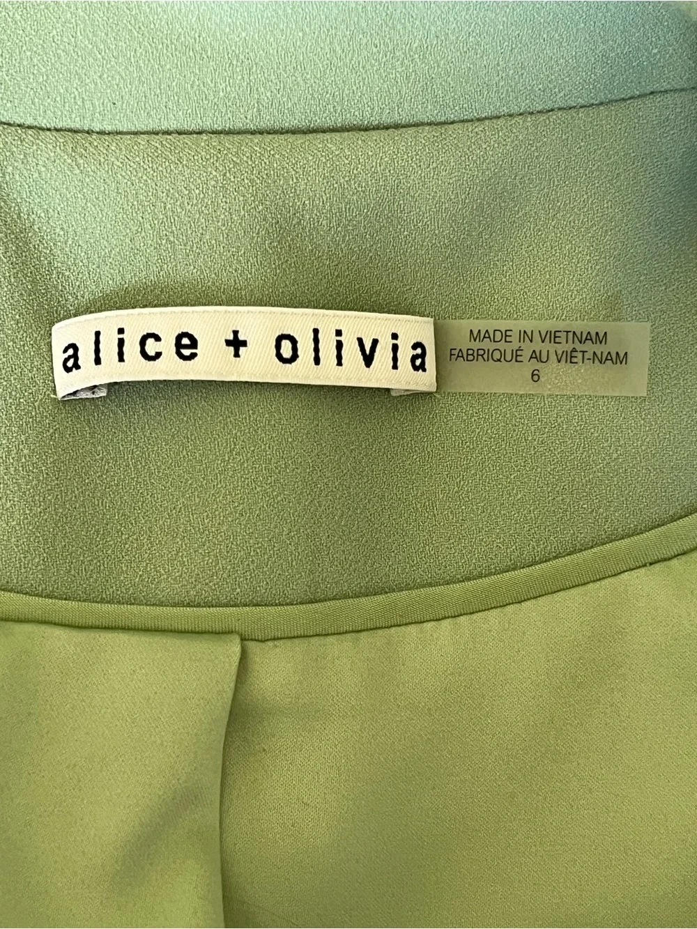 Alice + Olivia Denny Boyfriend Blazer in Seafoam Green, Size 6, Sleeves Hemmed